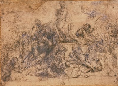 Studie für die Anbetung der Venus, ca. 1490-1517 (Kohle auf Papier) von Fra 1472 1517 Bartolommeo